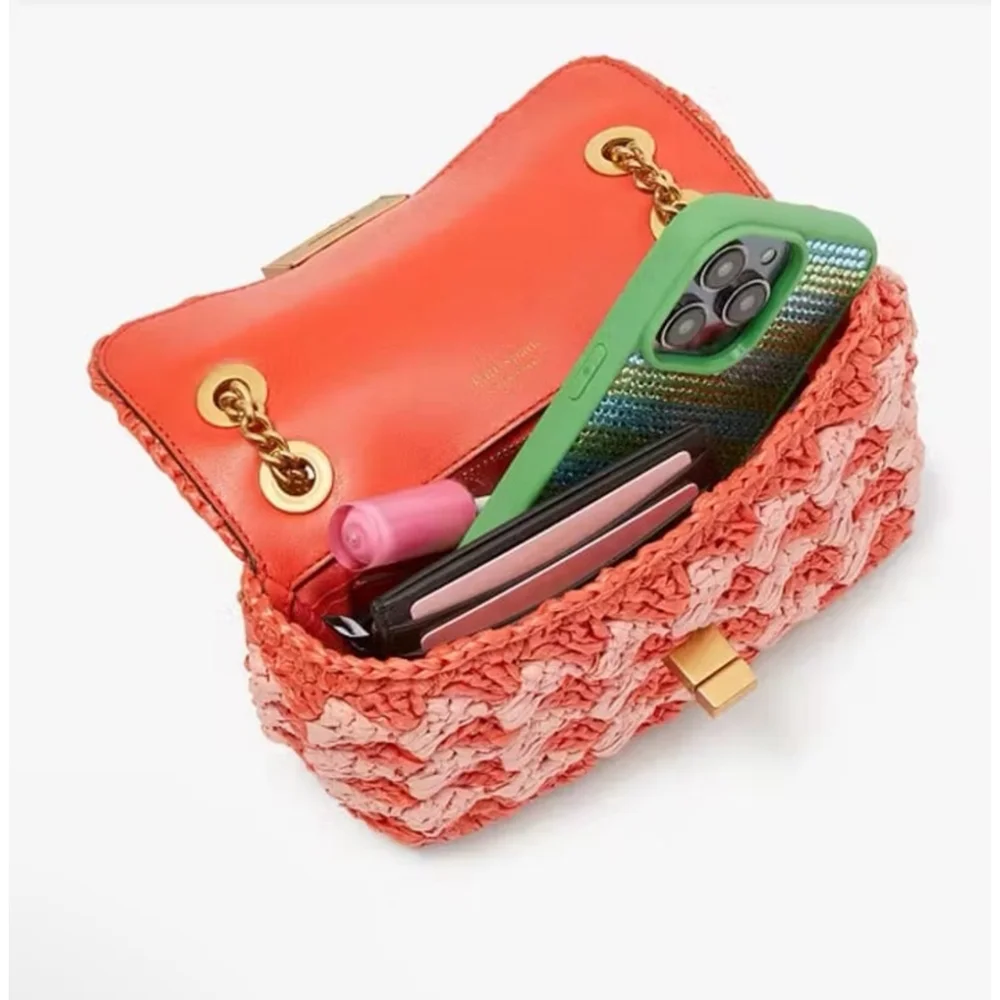 Kate spade Evelyn Striped Crochet Raffia Small Shoulder Crossbody